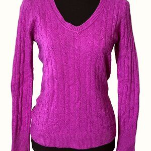 Loft Cable Sweater Wool/Cotton Size M